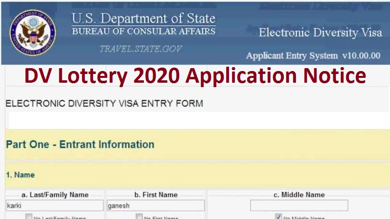 DV Lottery 2020 Application Notice Published !!! - gbsnote