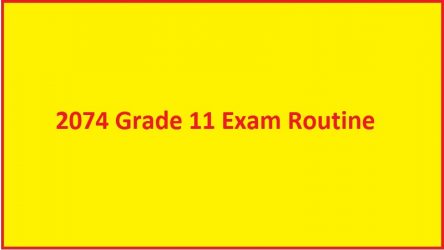 2074 Grade 11 Exam Routine