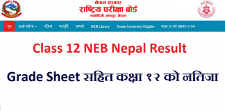 Class 12 NEB Nepal Result