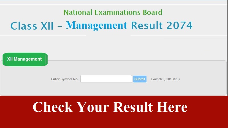 NEB Class 12 Management Result