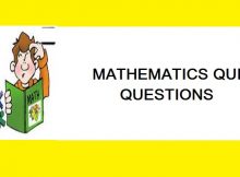 mathematics quiz questions