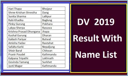 DV 2019 Result with Name List