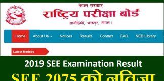 2019 SEE Examination Result