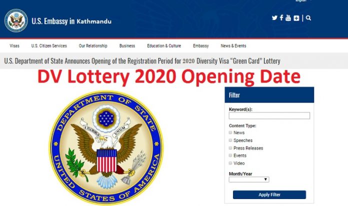DV Lottery 2020 Opening Date