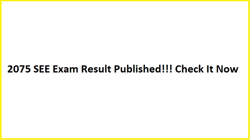 2075 SEE Exam Result