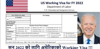US Working Visa for FY 2022