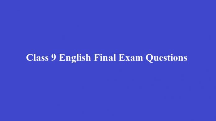 Class 9 English Final Exam Questions