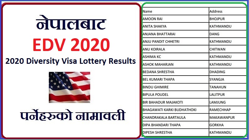 2020 Diversity Visa Lottery Results