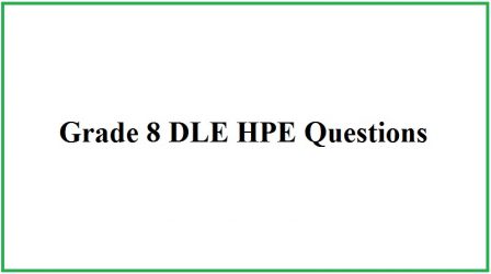 Grade 8 DLE HPE Question