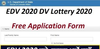 EDV 2020 DV Lottery 2020 Free Application Form