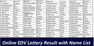 Online EDV Lottery Result