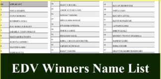 EDV Winners Name and Address