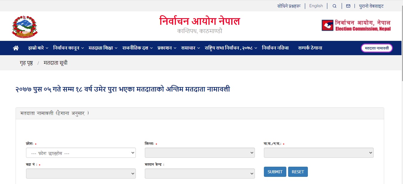 Nepal Voters ID Card 2078