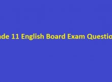 Grade 11 English Board Exam Questions