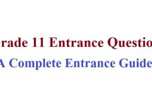 Grade 11 Entrance Questions