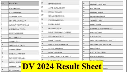 DV 2024 Result Sheet