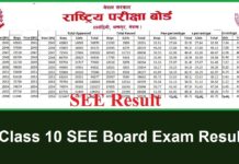 Grade 10 SEE Board Exam Result