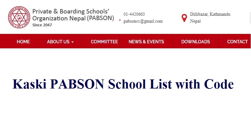 Kaski PABSON School List with Code