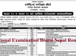 National Examination Board Nepal Routine
