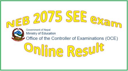 NEB 2075 SEE exam Online Result