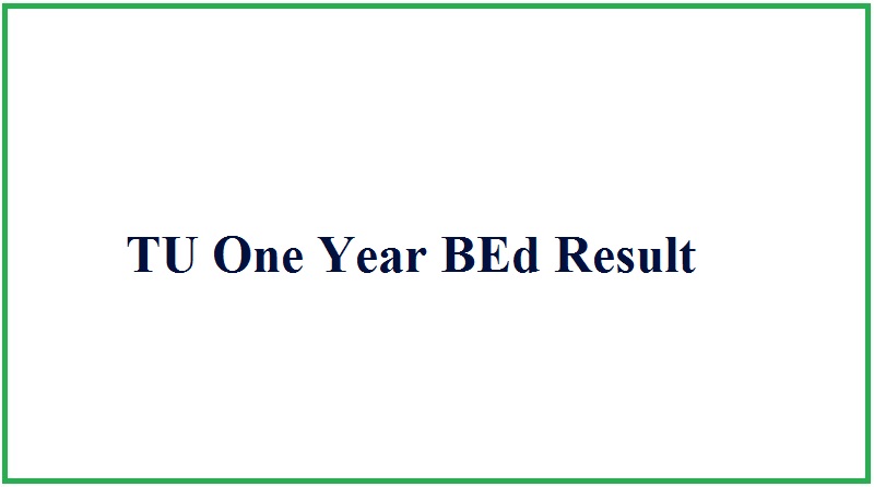 TU One Year BEd Result