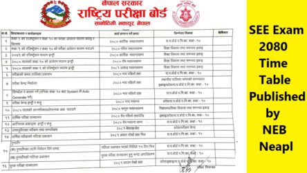 SEE Examination Schedule 2080