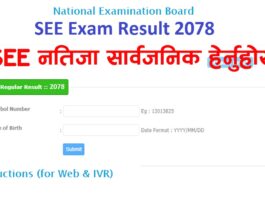 2078 SEE Exam Result Characteristic