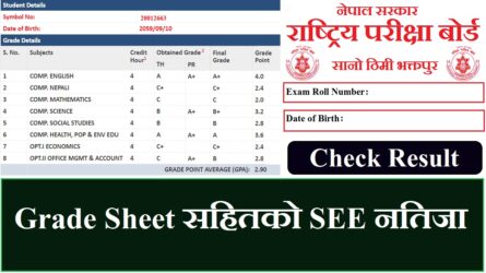 How to get Online SEE Grade Sheet