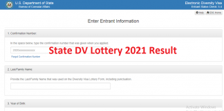 State DV Lottery 2021 Results