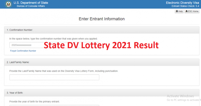 State DV Lottery 2021 Results