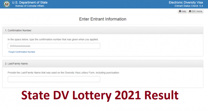 State DV Lottery 2021 Result