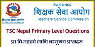 TSC Nepal Primary Level Questions