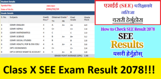 Class X SEE Exam Result 2078!!!